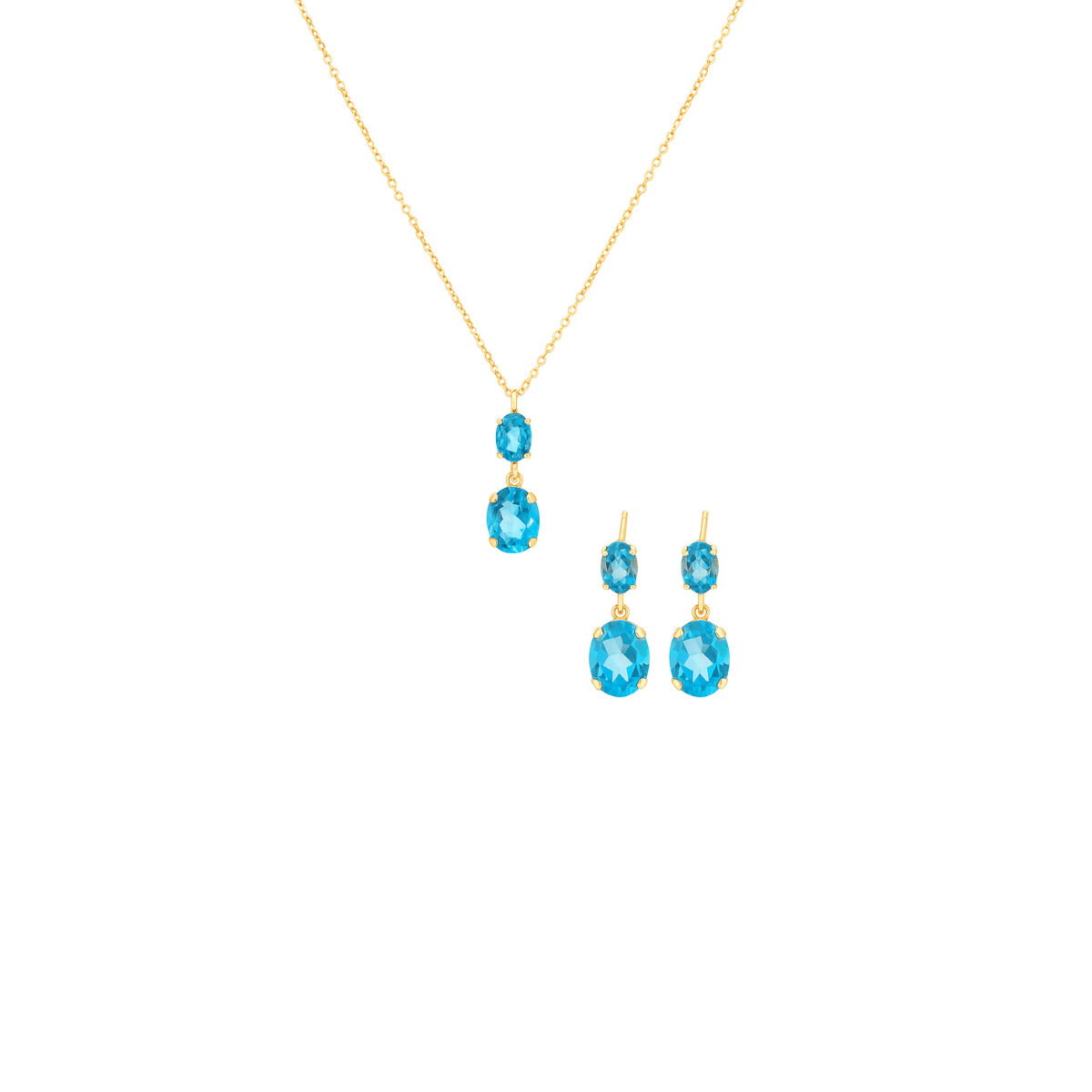Luxe Blue Gemstone Jewellery Set - Yenny Jewels
