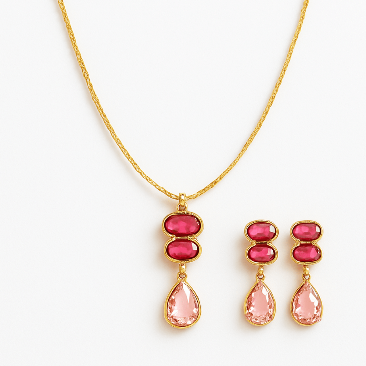 Teardrop Necklace & Earrings Set - Yenny Jewels