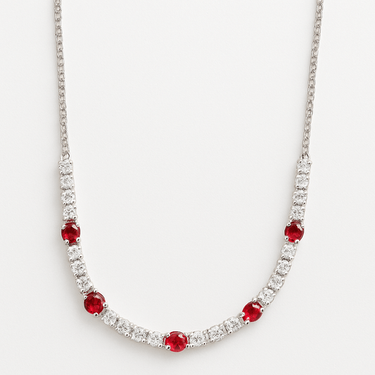 Red Crystal Necklace & Drop Earring Set - Yenny Jewels