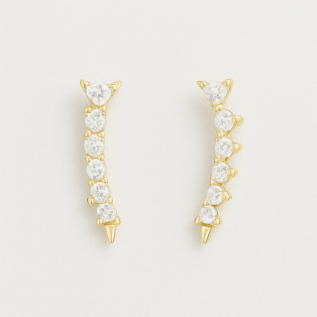 Pave Bar Necklace & Ear Climber Set - Yenny Jewels