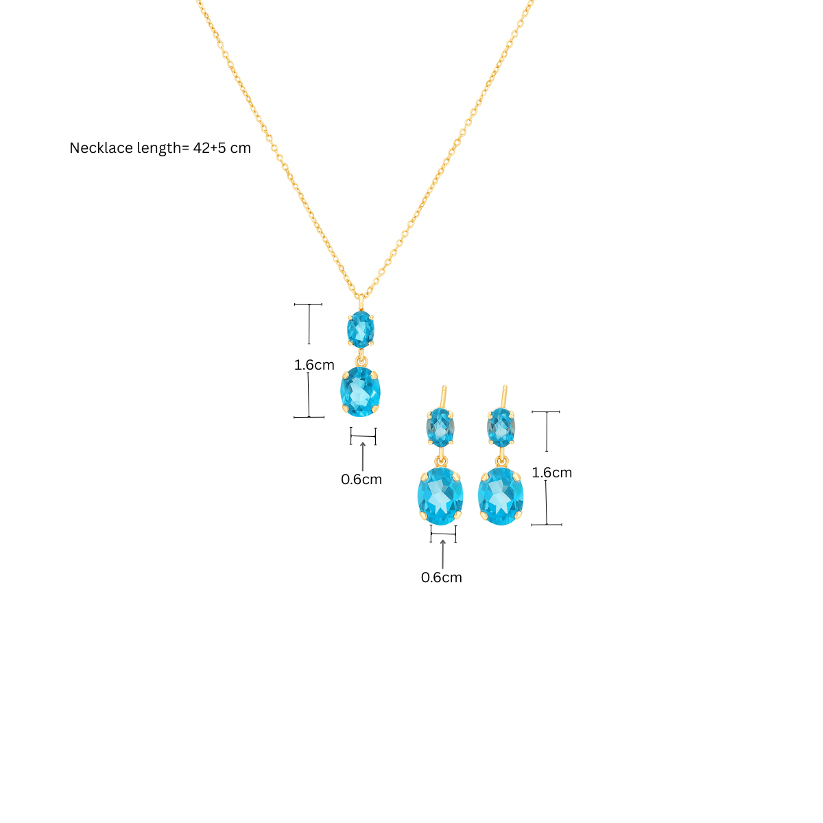 Luxe Blue Gemstone Jewellery Set - Yenny Jewels