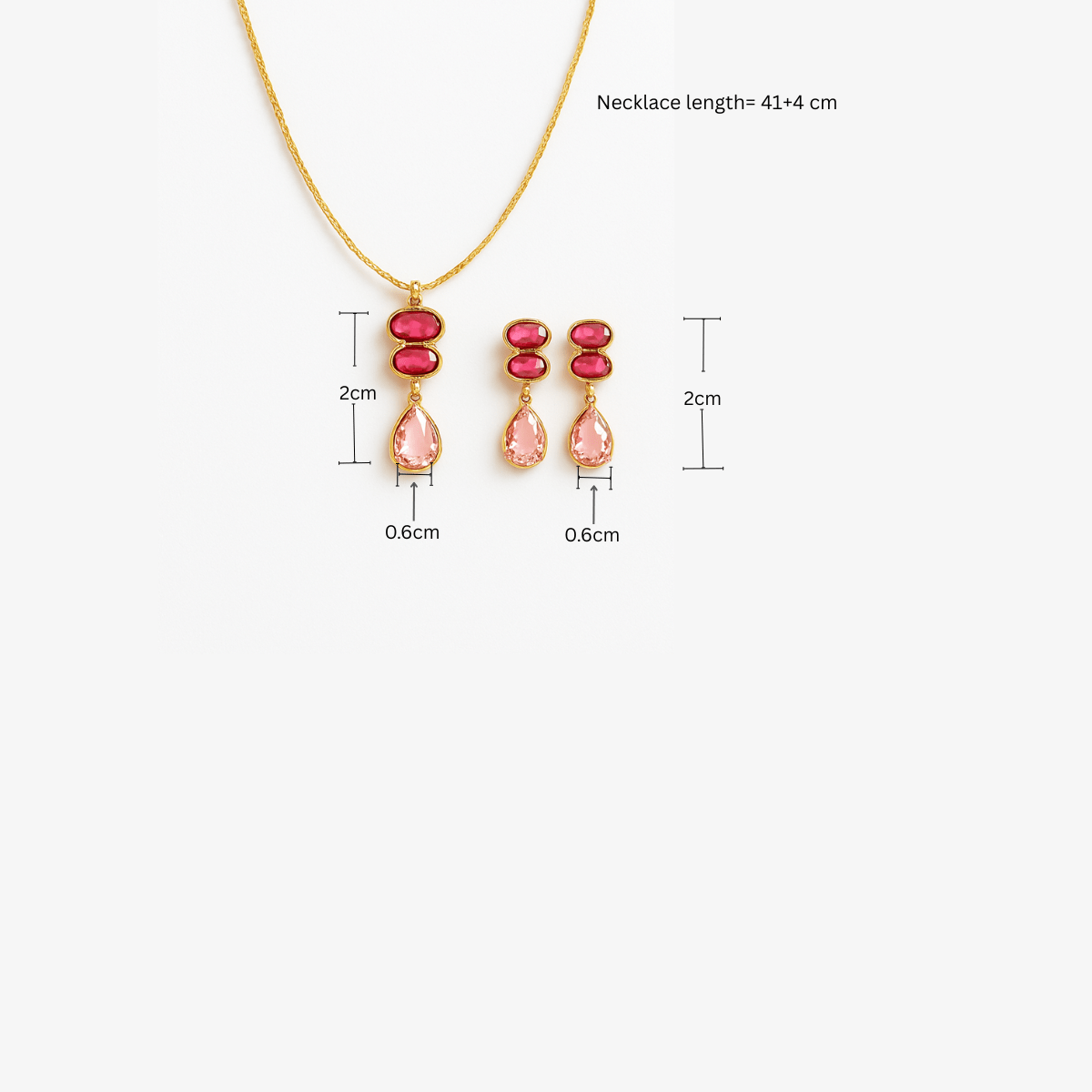 Teardrop Necklace & Earrings Set - Yenny Jewels