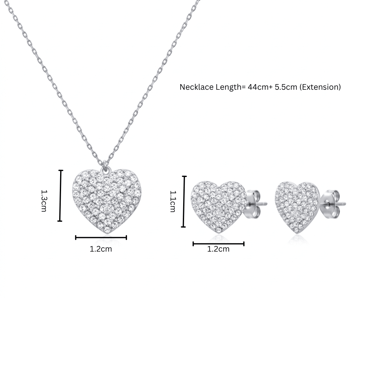 The Lumina Heart Vault: 316L Silver & Pave Rhinestone Suite - Yenny Jewels