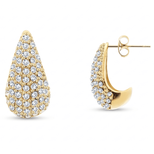 The Aurora Teardrop Pavé Hoops - Yenny Jewels