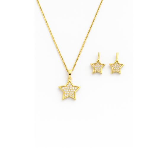 Starlight Elegance – Gold - Plated Sterling Silver Star Set - Yenny Jewels