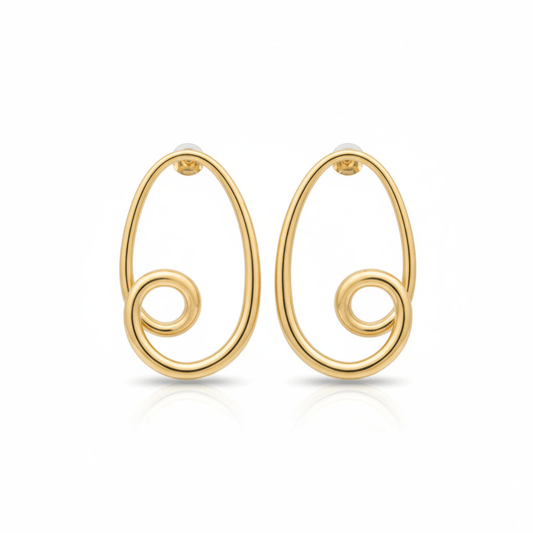 Sculpted Swirl: 316L Gold - Finish Eternal Hoops - Yenny Jewels