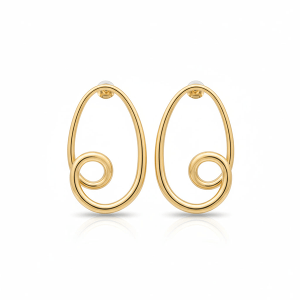 Sculpted Swirl: 316L Gold - Finish Eternal Hoops - Yenny Jewels