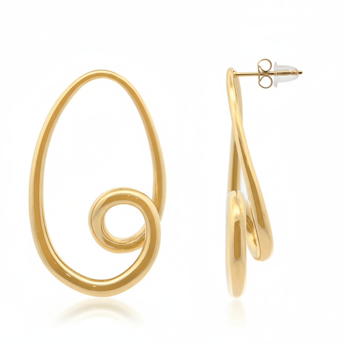 Sculpted Swirl: 316L Gold - Finish Eternal Hoops - Yenny Jewels