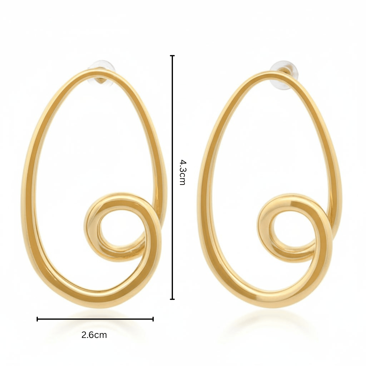 Sculpted Swirl: 316L Gold - Finish Eternal Hoops - Yenny Jewels