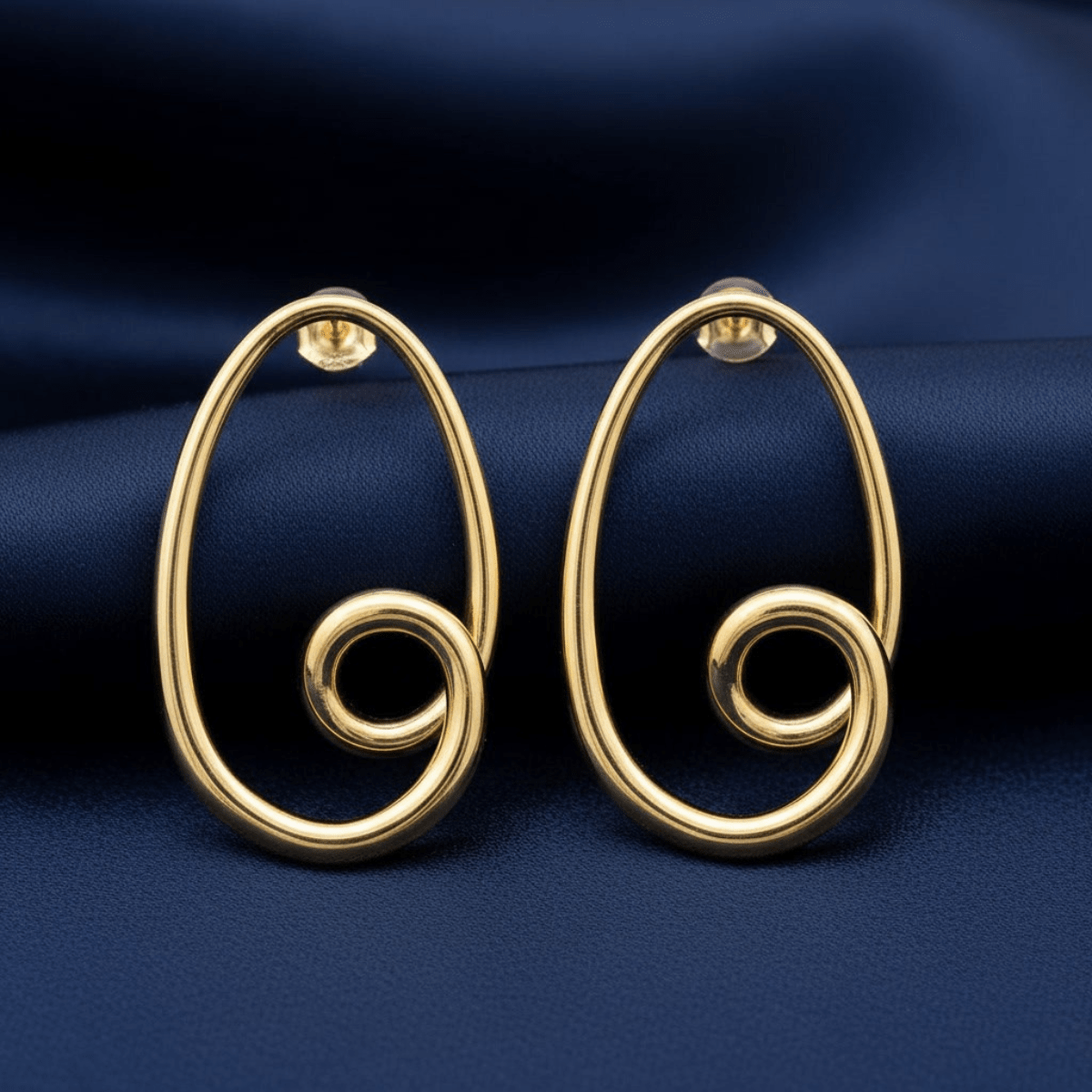 Sculpted Swirl: 316L Gold - Finish Eternal Hoops - Yenny Jewels