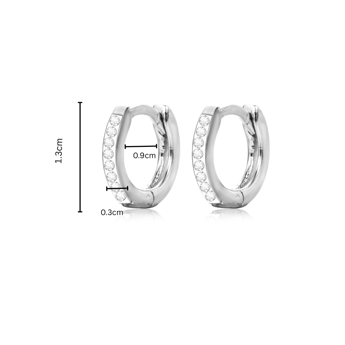 Radiant Vault Crystal Hoop Earrings – Rhodium - Plated 316L Steel - Yenny Jewels