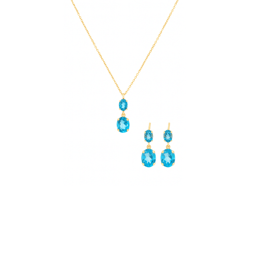 Luxe Blue Gemstone Jewellery Set - Yenny Jewels