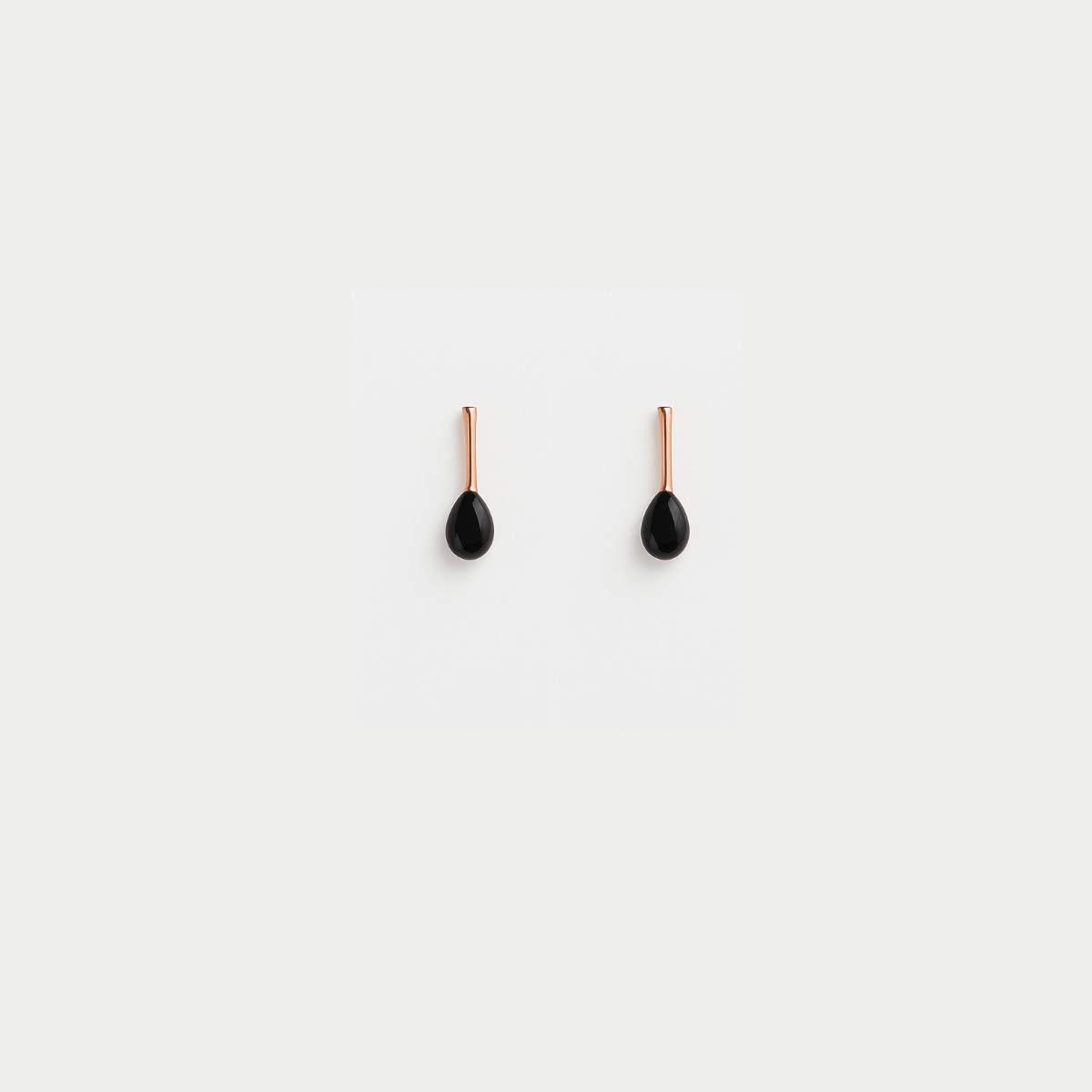 Rose Gold - Plated Black Teardrop Jewellery Set - Yenny Jewels