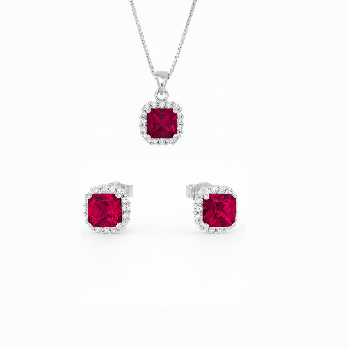 Ruby Red Halo Set - Yenny Jewels